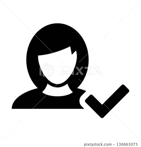 Account Verified Icon - Solid Black Glyph for Admin & Account Verification in Glyph Style Illustration 130663073