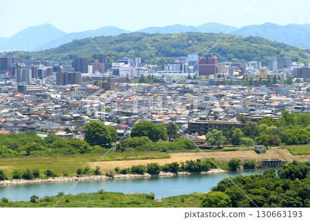 初夏的高橋川:坂津取水口/坂津公園鳥瞰圖(岡山縣倉敷市) 初夏的高橋川:坂津取水口/坂津公園鳥瞰圖(岡山縣倉敷市) 130663193