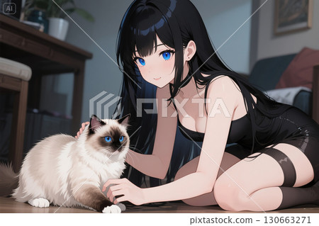 Cats and ladies 130663271