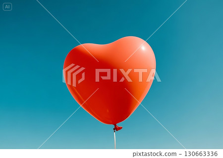 Red heart balloon Red heart balloon 130663336