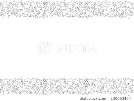 Hand-drawn maple illustration background, black line drawing Hand-drawn maple illustration background, black line drawing 130663404