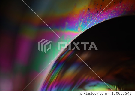 Colourful interference pattern, chemical liquid film, macro abstraction, scientific background, liquid edge Colourful interference pattern, chemical liquid film, macro abstraction, scientific background, liquid edge 130663545