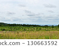 Cloudy sky and mountain fields 130663592