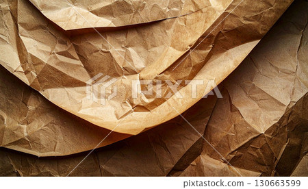 Warm texture created by crumpled kraft paper 130663599