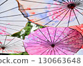 Colorful umbrellas hanging in the alley 130663648