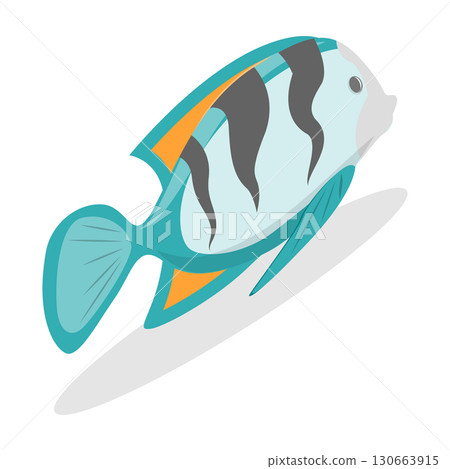 3D Isometric Flat Vector Illustration of Tropical Fish Collection, Aquarium Underwater Creatures. Item 3 3D Isometric Flat Vector Illustration of Tropical Fish Collection, Aquarium Underwater Creatures. Item 3 130663915