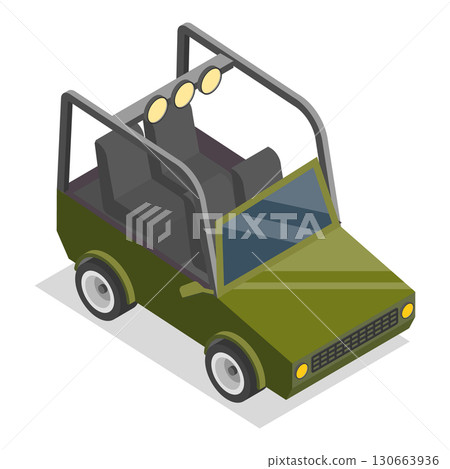 3D Isometric Flat Vector Illustration of Millitary Collection, Army Equipment. Item 19 130663936