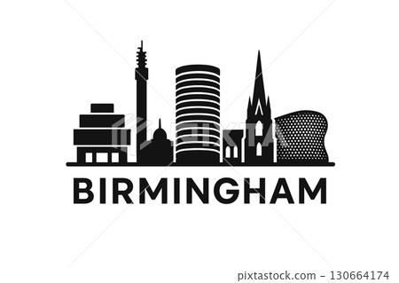 City skyline with iconic buildings and landmarks, Birmingham 130664174