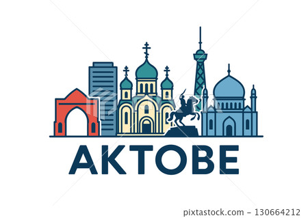 City skyline with iconic buildings and landmarks, Aktobe City skyline with iconic buildings and landmarks, Aktobe 130664212