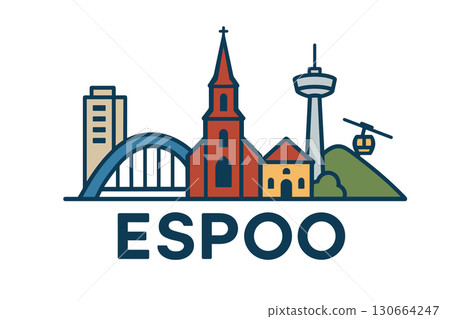 City skyline with iconic buildings and landmarks, Espoo City skyline with iconic buildings and landmarks, Espoo 130664247