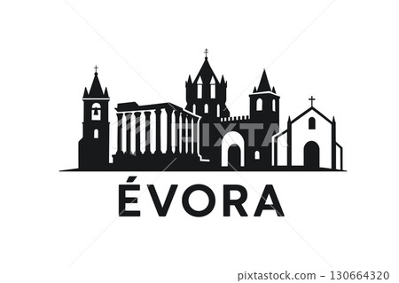 City skyline with iconic buildings and landmarks, ?vora City skyline with iconic buildings and landmarks, ?vora 130664320