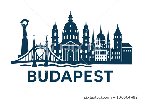 Budapest city skyline with iconic buildings and landmarks 130664482