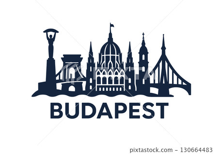 Budapest city skyline with iconic buildings and landmarks 130664483