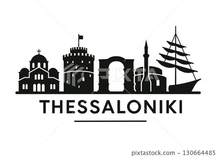 Thessaloniki city skyline with iconic buildings and landmarks Thessaloniki city skyline with iconic buildings and landmarks 130664485