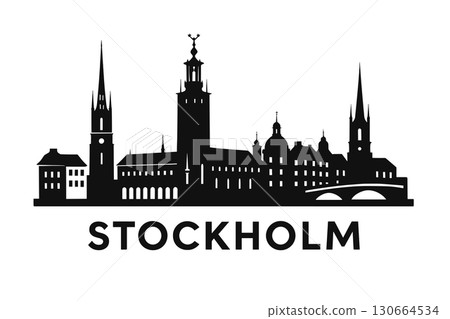 Stockholm city skyline with iconic buildings and landmarks 130664534