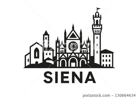 Siena city skyline with iconic buildings and landmarks Siena city skyline with iconic buildings and landmarks 130664634
