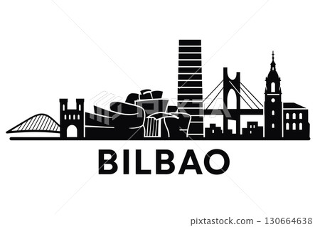 Bilbao city skyline with iconic buildings and landmarks Bilbao city skyline with iconic buildings and landmarks 130664638