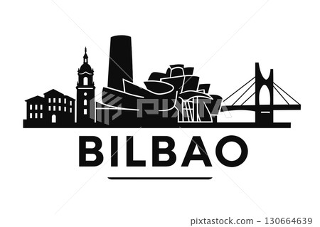 Bilbao city skyline with iconic buildings and landmarks Bilbao city skyline with iconic buildings and landmarks 130664639