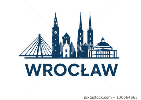 Wroclaw city skyline with iconic buildings and landmarks Wroclaw city skyline with iconic buildings and landmarks 130664665