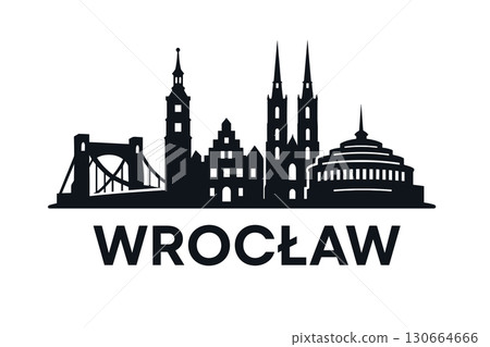 Wroclaw city skyline with iconic buildings and landmarks Wroclaw city skyline with iconic buildings and landmarks 130664666
