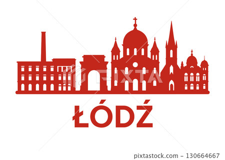 L?dz city skyline with iconic buildings and landmarks 130664667