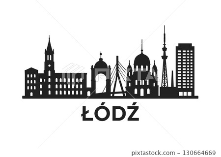 L?dz city skyline with iconic buildings and landmarks L?dz city skyline with iconic buildings and landmarks 130664669