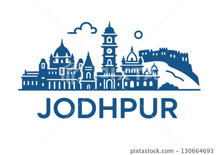 Jodhpur city skyline with iconic buildings and landmarks 130664693