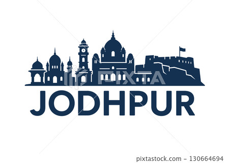 Jodhpur city skyline with iconic buildings and landmarks Jodhpur city skyline with iconic buildings and landmarks 130664694