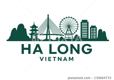 Ha Long city skyline with iconic buildings and landmarks Ha Long city skyline with iconic buildings and landmarks 130664733