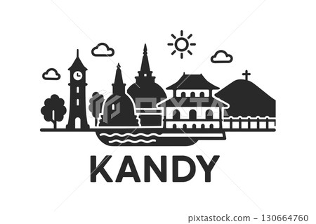 Kandy city skyline with iconic buildings and landmarks 130664760