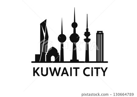 Kuwait City skyline with iconic buildings and landmarks 130664789
