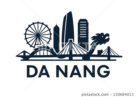 Da Nang city skyline with iconic buildings and landmarks 130664813