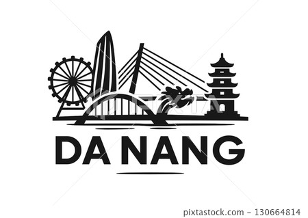 Da Nang city skyline with iconic buildings and landmarks 130664814