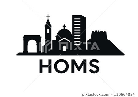 Homs city skyline with iconic buildings and landmarks Homs city skyline with iconic buildings and landmarks 130664854