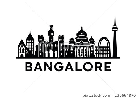 Bangalore city skyline with iconic buildings and landmarks 130664870