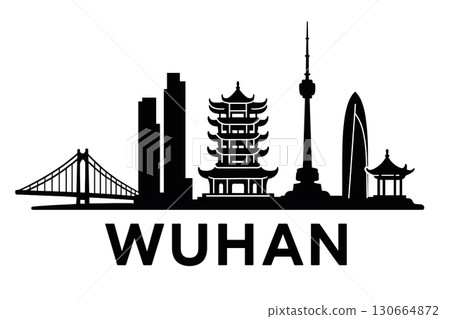Wuhan city skyline with iconic buildings and landmarks Wuhan city skyline with iconic buildings and landmarks 130664872