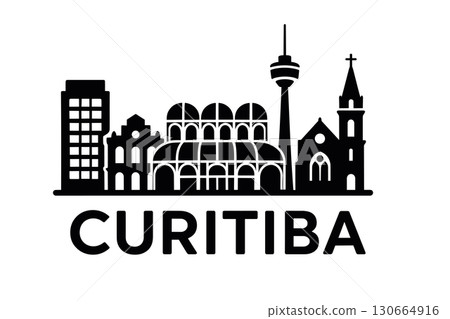 Curitiba city skyline with iconic buildings and landmarks Curitiba city skyline with iconic buildings and landmarks 130664916