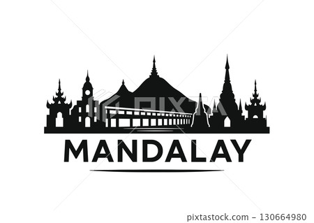 Mandalay city skyline with iconic buildings and landmarks Mandalay city skyline with iconic buildings and landmarks 130664980