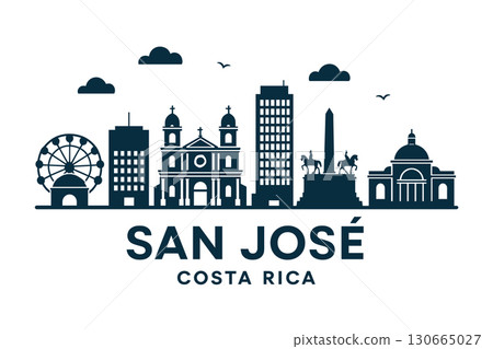San Jos? city skyline with iconic buildings and landmarks 130665027