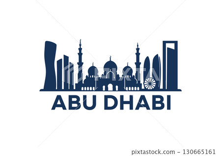 City skyline with iconic buildings and landmarks of Abu Dhabi City skyline with iconic buildings and landmarks of Abu Dhabi 130665161