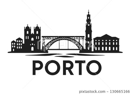 City skyline with iconic buildings and landmarks of Porto 130665166
