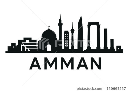 Amman city skyline with iconic buildings and landmarks 130665237
