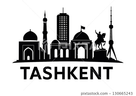 Tashkent city skyline with iconic buildings and landmarks 130665243