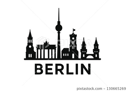 City skyline with iconic buildings and landmarks of Berlin 130665269
