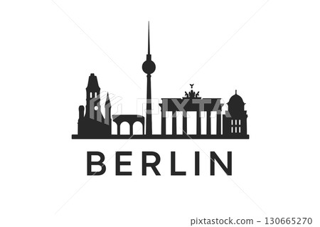 City skyline with iconic buildings and landmarks of Berlin 130665270