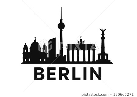 City skyline with iconic buildings and landmarks of Berlin 130665271