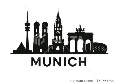 City skyline with iconic buildings and landmarks of Munich 130665290