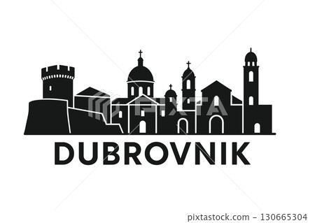City skyline with iconic buildings and landmarks of Dubrovnik City skyline with iconic buildings and landmarks of Dubrovnik 130665304