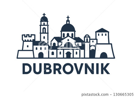 City skyline with iconic buildings and landmarks of Dubrovnik City skyline with iconic buildings and landmarks of Dubrovnik 130665305