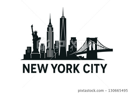 New York City skyline with iconic buildings and landmarks New York City skyline with iconic buildings and landmarks 130665495
